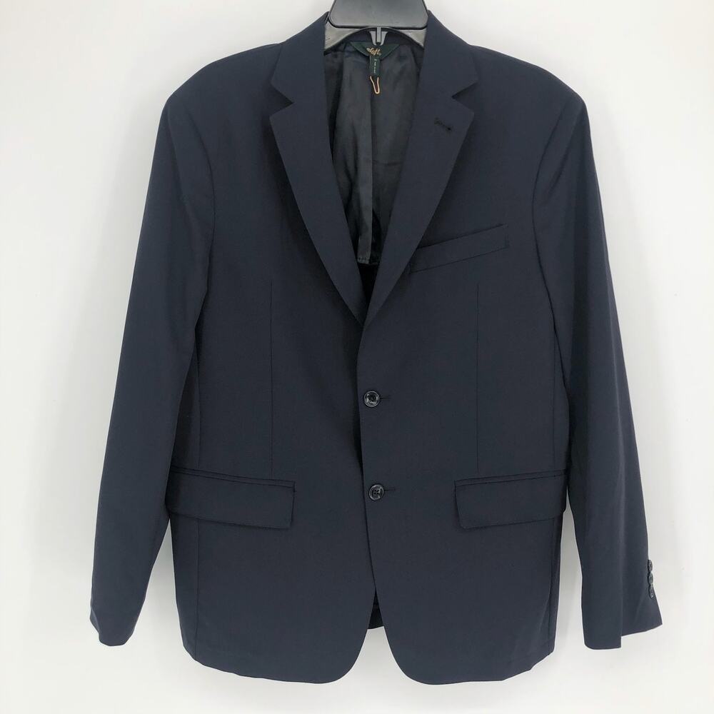 SOFT CLOTH Men's Suit Jacket 40 Solid Navy Notch Lapel Blazer Sport Coat
